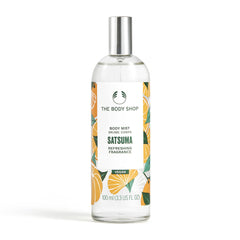 The Body Shop Satsuma Body Mist bottle close-up for zesty refreshing hydration