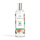 The Body Shop Shea Body Mist bottle shows quick refreshing hydration for daily use.