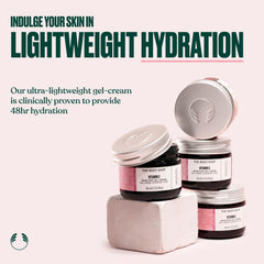 The Body Shop Vitamin E Gel Moisture Cream texture swatch shows fast-absorbing, oil-free feel