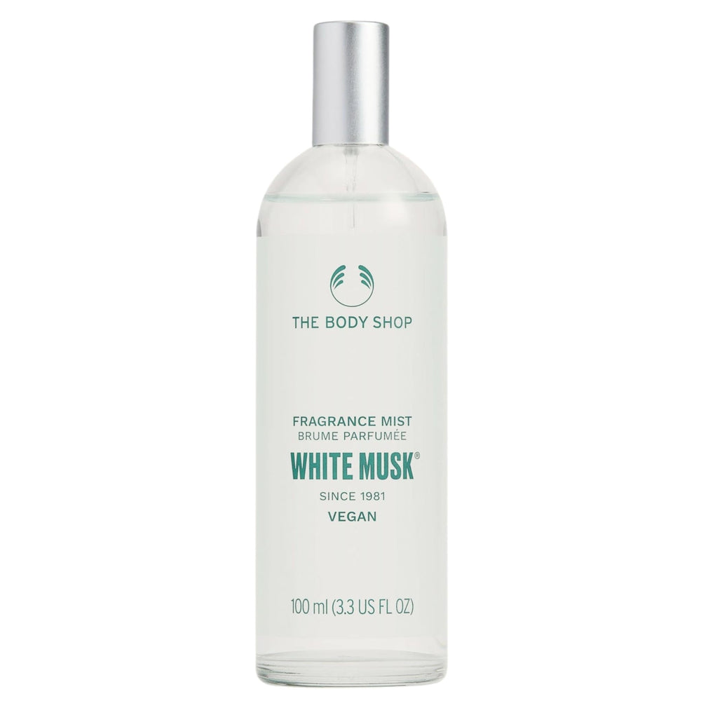 The Body Shop White Musk Body Mist bottle spray for a refreshing, all-over scent.