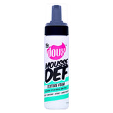 The Doux Mousse bottle shows flexible hold for soft, defined curls.