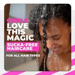 The Doux WE WANT EASY silky cream texture nourishes curly strands.