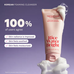 The Face Shop Ceramide-rich Rice Water Bright hydrates skin during cleansing.