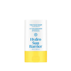 The Face Shop Hydro Sun Barrier bottle demonstrates daily SPF 45 hydration.