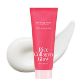 The Face Shop Pink Collagen Wrapping Mask jar shows a rich cream for hydration and glow