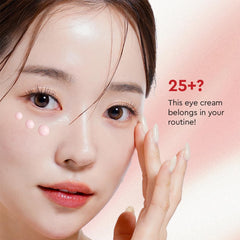 The Face Shop eye cream applied to the under-eye area to support hydration and brightness