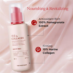 The Face Shop Pomegranate & Collagen serum outer packaging with premium Korean aesthetics