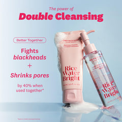 The Face Shop Rice Water Bright foaming cleanser bottle with rich lather for deep cleansing.