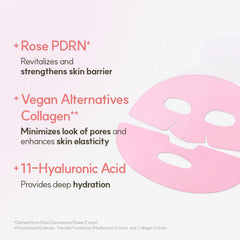 The Face Shop Rose PDRN hydrogel sheet appears translucent during absorption.
