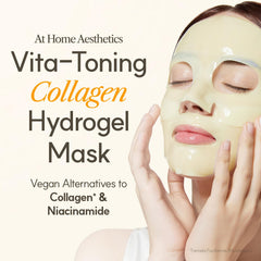 The Face Shop Vita-Toning hydrogel mask application closeup shows translucent sheet during active absorption