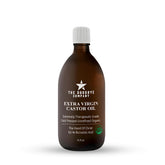 The Goodbye Company castor oil bottle front highlights purity for hair and skin care