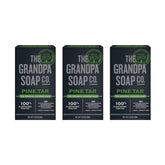 The Grandpa Soap Company Pine Tar Bar Soap pack for daily cleansing.