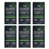 The Grandpa Soap Company Pine Tar Bar Soap woodsy scent for all-over cleansing.
