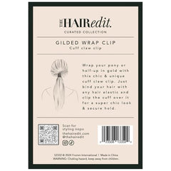 The Hair Edit gilded wrap ponytail cuff clip side detail highlights soft gold finish and sleek silhouette.