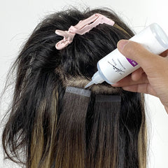 The Hair Shop X10 Pro-Tools in-use shot shows quick, professional tape removal.
