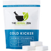 The Herbal Zen Cold Kicker front pack with peppermint-eucalyptus for clear breathing.