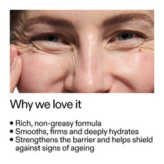 The INKEY List Bio-Active Ceramide Repairing and Plumping Moisturizer creamy texture swatch for easy application.
