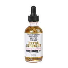The Mane Attraction extra-strength rosemary-fenugreek oil bottle shows scalp nourishment.