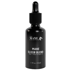 The Mane Solution Mane Elixir bottle front—growth oil for thinning hair.