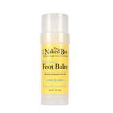 The Naked Bee foot balm heel restoration jar closeup shows rich hydration benefits.
