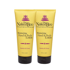 The Naked Bee Jasmine Honey lotion pack front shows hydrating moisture for soft skin.