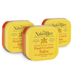 The Naked Bee orange blossom hand salve 3 pack provides rich moisture for everyday hands