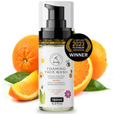 The Natural and Organic Family Kids Foaming Face Wash bottle showing gentle organic cleansing for kids.