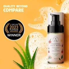 Ingredients close-up featuring Papaya Extract highlights gentle exfoliation from The Natural and Organic Family.