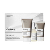 The Ordinary daily set front packaging showing all three products and convenience