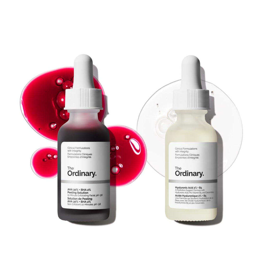 The Ordinary duo front packaging showing both bottles and benefits