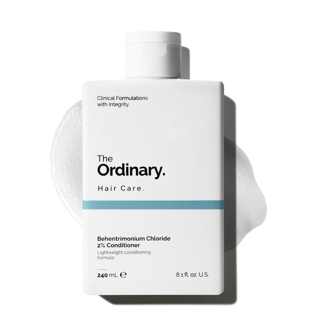 The Ordinary front bottle showing conditioner branding and size, highlights product simplicity