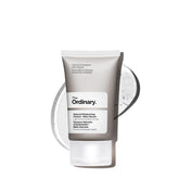 The Ordinary travel packaging front view showing compact moisturizer and easy travel benefit
