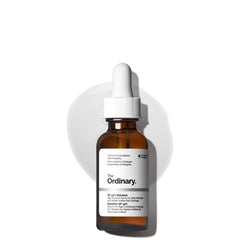 The Ordinary GF 15% front bottle showing product and clear packaging benefit hydration