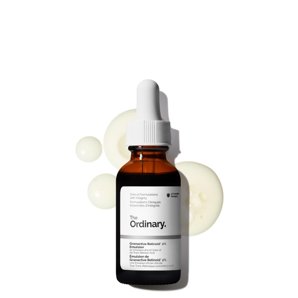 The Ordinary front bottle view showing sleek label and product clarity benefit