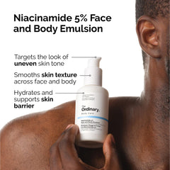 The Ordinary Niacinamide 5% emulsion close-up showing texture and quick absorption benefit