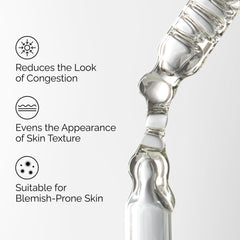 The Ordinary clear serum texture close-up highlighting lightweight, non-greasy feel