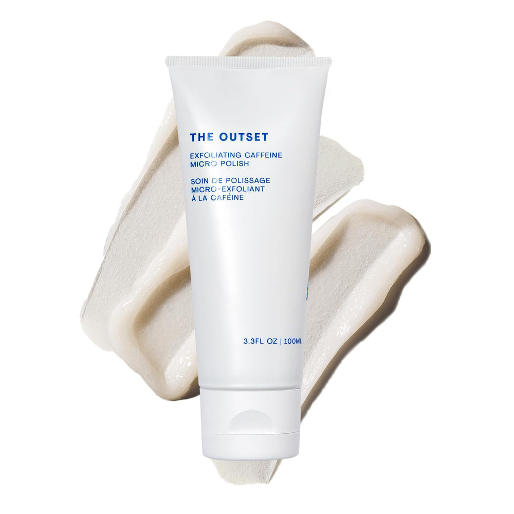 The Outset Exfoliating Caffeine Micro Polish bottle ready for gentle daily exfoliation.