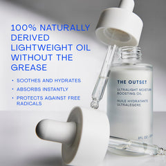 The Outset fragrance-free formula showcases clean, uncluttered skincare suitable for fragrance sensitivities.