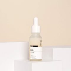 The Potions Coenzyme Q10 Face Serum packaging emphasizes minimal ingredients for layering.