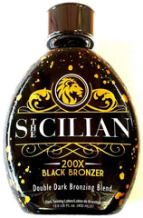 The Sicilian 200X Dark Bronzer bottle for a luxurious, deep-toned tan.