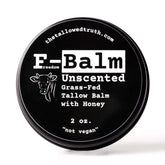 The Tallowed Truth F-Balm jar front for daily skin care and hydration.