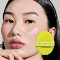 THE TOOL LAB Happyrim Aqua Puff used for cushion shading and blush blending.