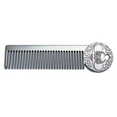 THE VINTAGE GROOMING CO Metal Mustache Comb dual-sided close-up for on-the-go precision grooming