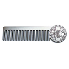 THE VINTAGE GROOMING CO Metal Mustache Comb dual-sided close-up for on-the-go precision grooming