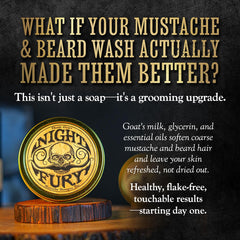 Night Fury shampoo bar lather by The Vintage Grooming Co. demonstrates creamy cleansing foam.