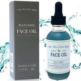 The Yellow Bird Balancing Blue Tansy Face Oil bottle for daily hydration and glow.