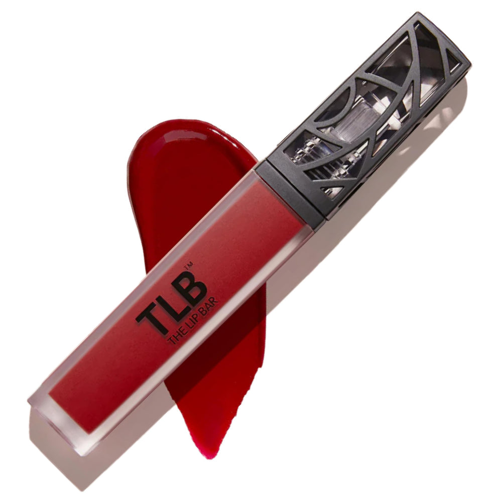 The Lip Bar Bawse Lady liquid matte bottle showcases bold color for all-day statement lips.