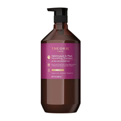 Theorie Helichrysum and Plum Shampoo pump bottle delivering color-safe hydration.