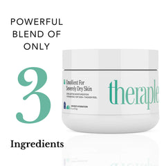 Theraplex Emollient Cream applied to rough feet and heels.