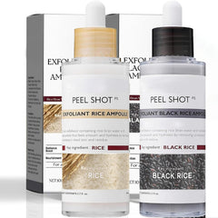 THESHYING Rice Peel Shot Glow Duo packshot highlighting gentle exfoliation and hydration.